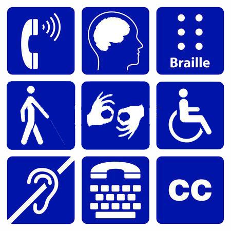 Mosaico de logos de accesibilidad.