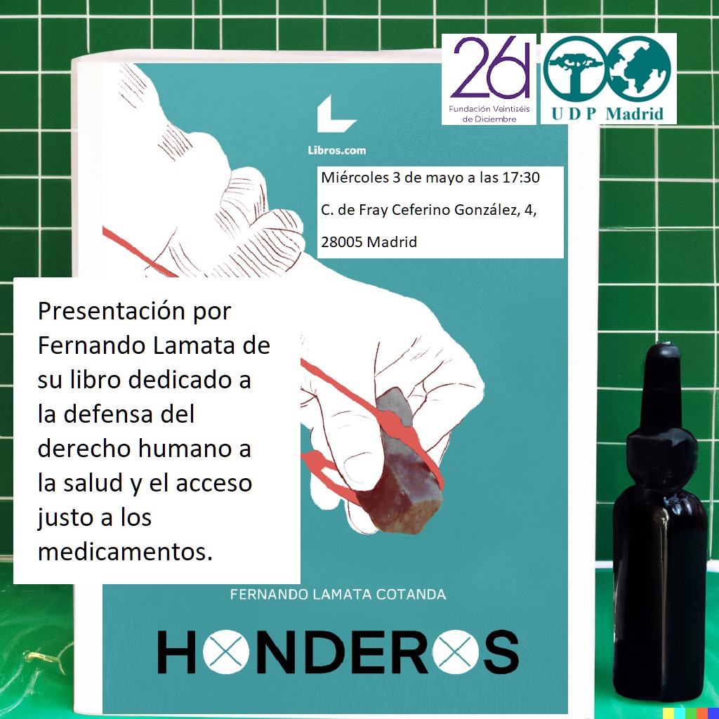 Cartel informativo de la presentación del libro HONDEROS de Fernando Lamata